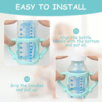 Silicone Baby Bottle Handles, 3PCS Bottle Handles for Dr Brown Narrow Bottles, Easy Grip Handles to Hold Baby Bottle, Easy Carry Handle Lightweight Bottle Handle (Red/Green/Blue)