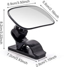 Car Interior Rearview Baby Mirror, Universal Wide Angle Convex Mirrors Clip On Mirror for Infant Toddler Child Backseat, 360° Freely Adjustable. (Black)