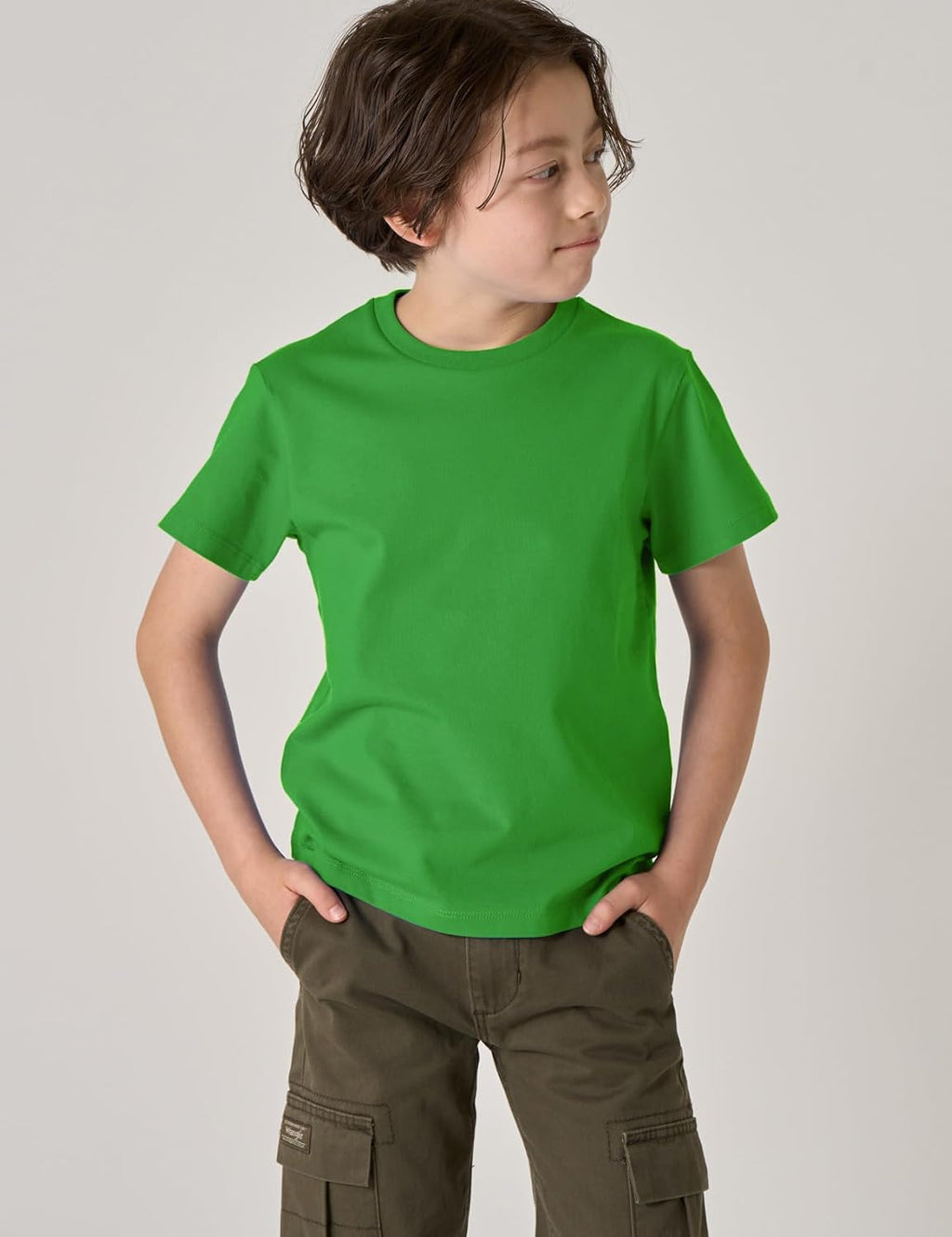 LAPASA Kids T-Shirts Short Sleeve (4 Pack) 100% Cotton Plain Top Tees Boy & Girl Unisex Toddler Children Tie Dye Summer K01