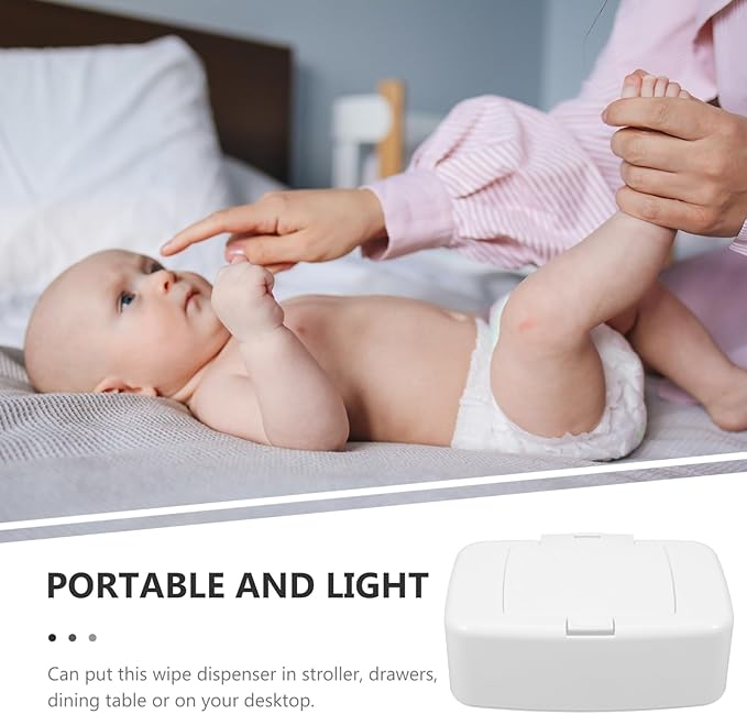 Plastic Wipe Storage Box with Lid Refillable Wipes Dispenser for Baby and Adult Use Portable Holder for Living Room Kitchen Bathroom Bedroom