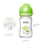 YOHKOH Natural Glass Baby Bottle with Natural Response Nipple, Newborn Anti-Colic Baby Bottles, Wide Neck Mushroom Cap Baby Bottle, Clear (Multicolour1, (5.4oz (Pack of 4))