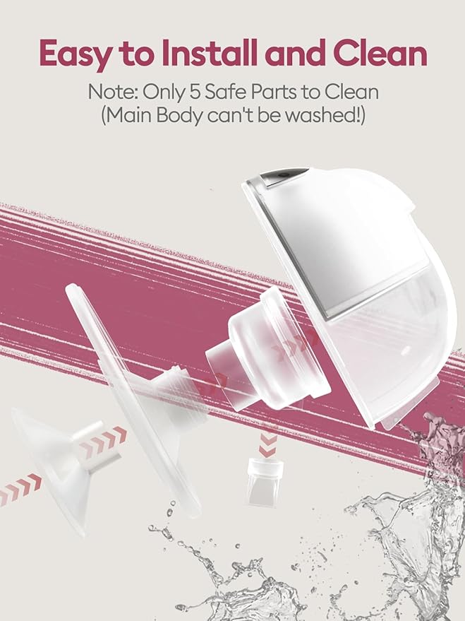 Lulia Breast Pump Hands Free, Wearable Breastfeeding Pump with 4 Mode and 9 Level, Strong Suction, Painless, Anti-Backflow, BPA Free, Portable Electric Breast Pumps with 17/19/21/24MM Flanges