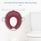 ANGELBLISS Baby Potty Training Toilet Seat with Soft Cushion Handles, Haute Collection, Double Anti-Slip Design and Splash Guard for Boys and Girls (Dark Pink)