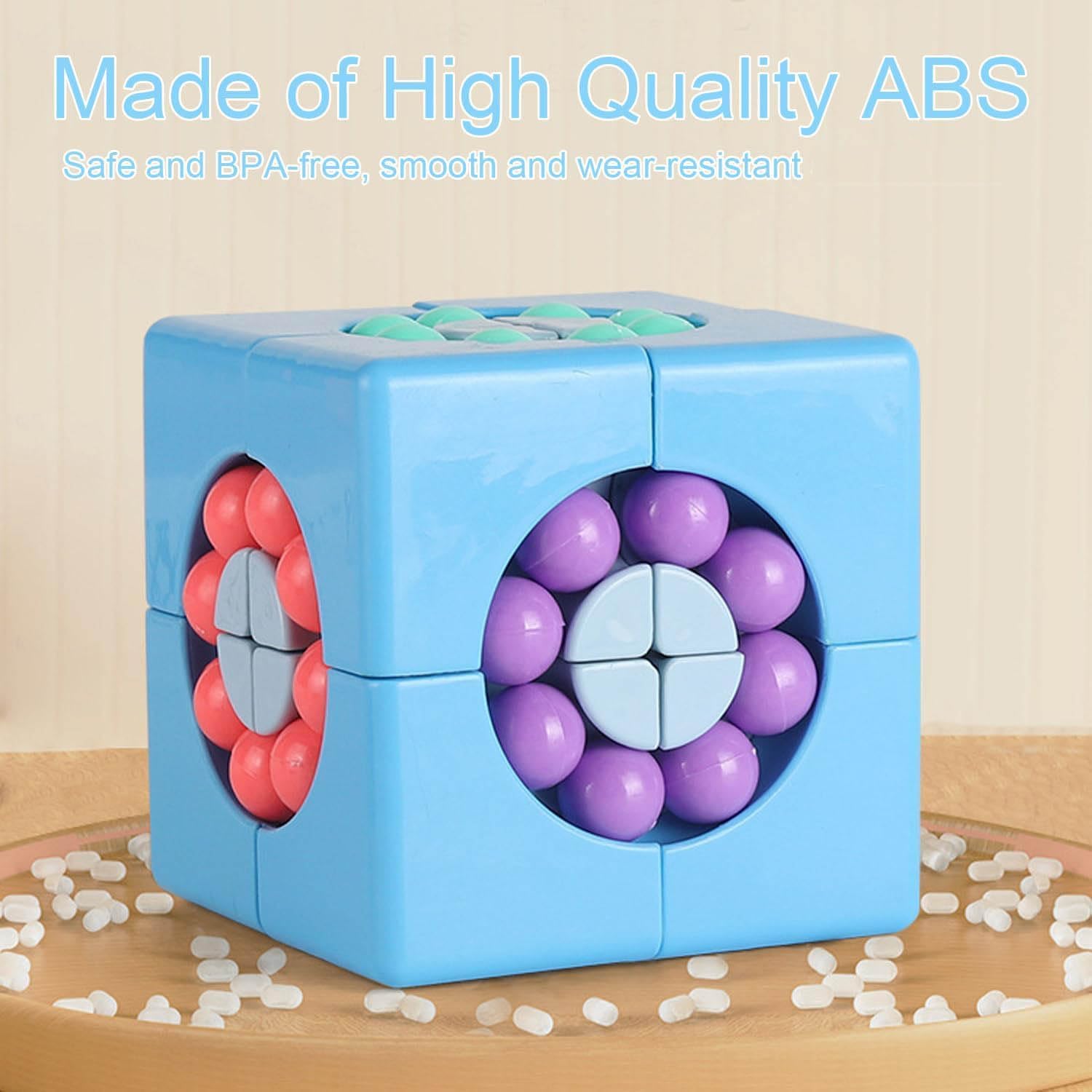 YUDANSI Magic Bean Puzzle Toy, Rotating Cube Magic Bean Educational Puzzle, Magic Ball Brain Teaser STEM Game, Prize or Gift for Kids Boy Girl Age 3+, Teens and Adult for Birthday New Year