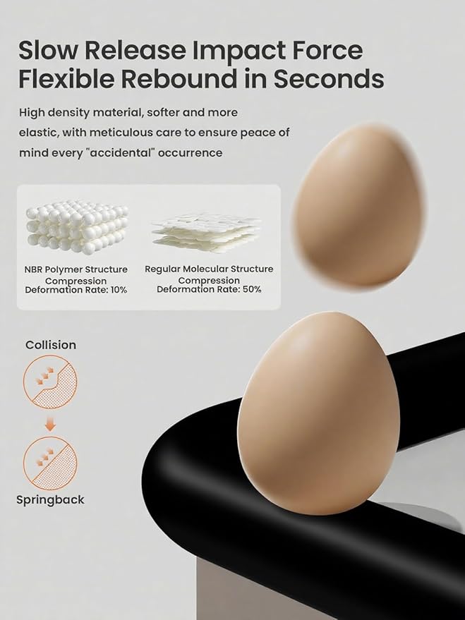 Baby Proof Edge Corner Protector, 6.56FT 0.47''Th L-Shape Furniture Corner & Edge Safety Bumpers with 6 Corners, Pre-Taped, Soft NBR Rubber Foam Desk Edge Cushion Wall Corner Protector（Black）