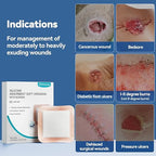 Dimora Silicone Super Absorbent Wound Dressings - Gentle Adhesive Bandages with Ultrasorb Polymer,Heavy Exudate Wound Care Pads 5"X 5" 10 Packs