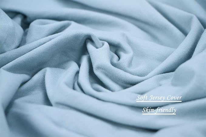 INSEN Pregnancy Pillows for Sleeping, Maternity Pillow with Cooling Cotton Cover, C Shaped for Pregnant Side Sleeping (Green Jersey)