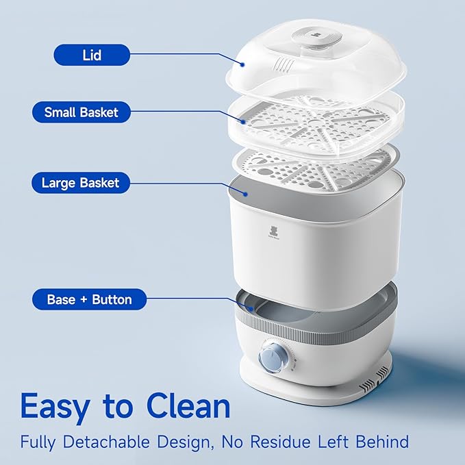 Snow Bear Baby Bottle Sterilizer and Dryer, 6-in-1 Electric Steam Bottle Sterilizer for Baby Bottle & Pacifiers, Breast Pump Parts, Large Capacity 13 Bottles, Fast Drying, Easy to Clean