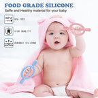 Baby Teething Toys with Easy-Hold Handle, Silicone Infant Toothbrush, Textured On Both Sides Helps Massage, Soothe Sore Gums, Teething Toys for Babies 0-6 Months, 6-12 Months