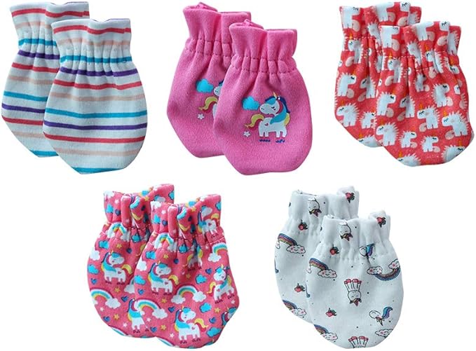 Newborn Baby Boy Girl Caps Mittens Socks Set Cotton Baby Essentials Accessories (Hats+Gloves+Socks)