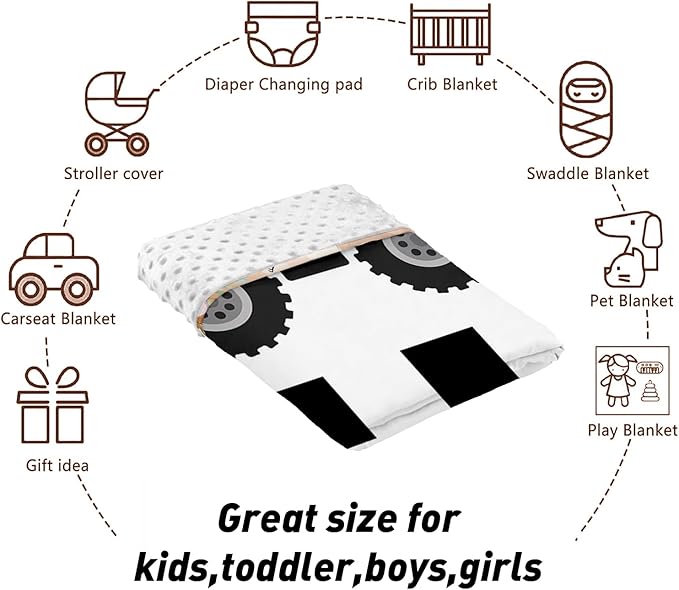 Personalized Baby Crib Bedding Set, Custom Name Pickup Truck Pattern Nursery Bedding Set 3 Pcs, Baby Blanket Fitted Crib Sheet Changing Pad Cover, Personalized Nursery Decor Gift for Newborns Boys