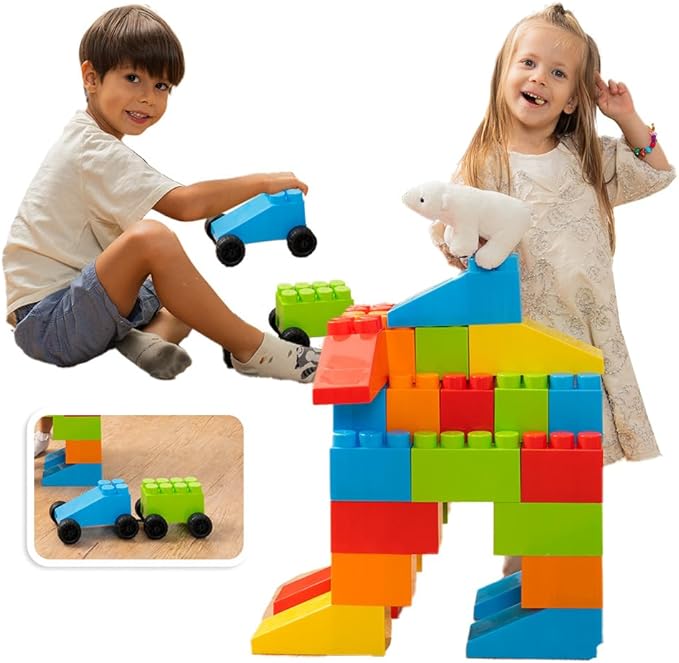 PLATPORTS Big Blocks- Big Jumbo Blocks - Large Building Blocks - Large Blocks - Giant Building Blocks - Jumbo Blocks - Big Blocks for Kids Ages 3-8