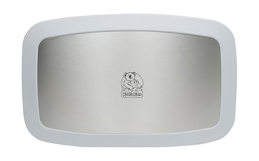 Koala Kare KB200-05SS Horizontal Wall Mounted Baby Changing Station with Stainless Steel Veneer, White Granite