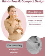 Electric Breast Pump Hands Free, Wearable Breast Pump with 2 Modes, Double Wireless Portable Breasts Pumps