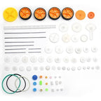 Fielect 78Pcs Plastic Gears Kit DC Motor Kit DIY Gear Assortment Accessories Set for Robot Various Axle Belt Bushings