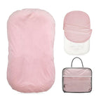 Baby Lounger - Snuggle Cozy Me Infant Lounger for Newborns | Flannel Cover, Breathable Soft, Portable Awake-Time Pad, Essential Baby Gift -Pink
