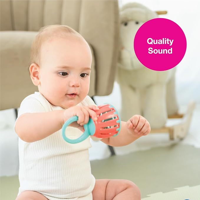 Edushape Festival Music Gift Set - Baby Musical Instruments Include Mini Rain Stick, Crackle & Roll, Bell, Tambourine, Maracas - Interactive Baby Musical Toys for Kids and Toddlers 18 Months and Up