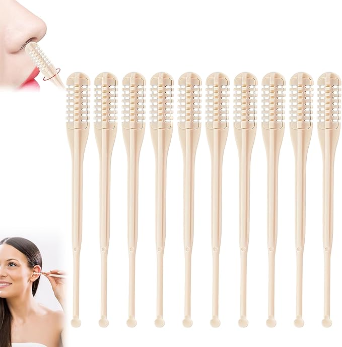10PCS Nasal Hair Cutter,2025 Upgraded Manual 360° Rotating Nostril Hair Removal Tool,2 in 1 Noses Hairs Knife with Earpick,Portable Manual Nose Hair Trimmer for Women Men Travel Essentials