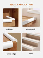 Baby Proof Edge Corner Protector, 16.4FT 0.47''Th L-Shape Furniture Corner & Edge Safety Bumpers with 10 Corners, Pre-Taped, Soft NBR Rubber Foam Desk Edge Cushion Wall Corner Protector (White)