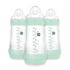 MAM 9oz Easy Start Anti-Colic Baby Bottles, Medium Flow, Breastfeeding-Like Silicone Nipple, Reduces Colic, Gas, & Reflux, Easy-to-Clean, BPA-Free, Baby Bottles for Newborns, 2+ Months