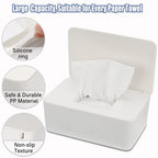 NOVWANG Wipes Dispenser, Baby Wipe Holder, Keeps Wipes Fresh, Refillable Wipe Container Baby Wipes Case for Bathroom Wipes Pouch Case, White