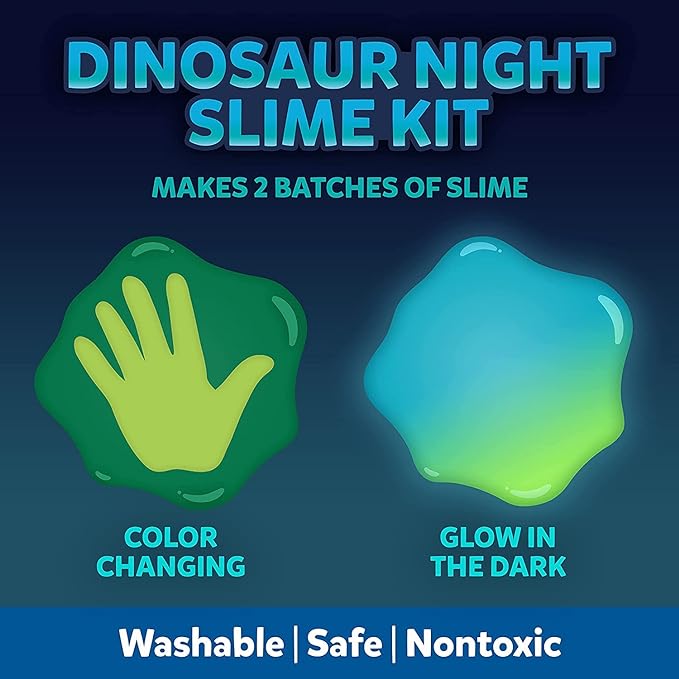 Elmer’s Glue Slime Kit Dinosaur Night Makes Color Changing and Glow in the Dark Slime Includes Liquid Glue and Activator 4 Count