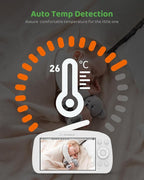 SANNCE Baby Monitor with 1080P Camera & Night Light,5.5" Baby Monitor with Temperature and Sound Alarm, PTZ,IR Night Vision,Power Reminder,1000ft Range