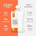 Serenity Kids 7+ Month Turkey Bolognese Bone Broth Baby Food Puree - Toddler Pouches with Organic Veggies & Free-Range Turkey - High-Protein Savory Blend, No Added Sugar & BPA-Free - 3.5 Oz, 12 Pack
