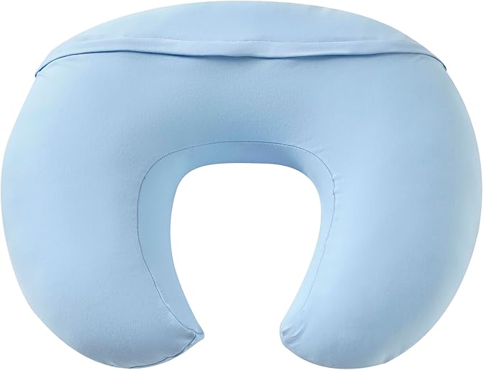 Nursing Pillow, Plus Size Breastfeeding Pillow Original Support for Baby Boys Girls Breastfeeding Essentials, with Removable Soft Cotton Cover (Light Blue, Standard (23.62*18.11*5.91 Inches))