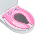 Portable Potty Seat for Toddler Travel - Foldable Non-Slip Potty Training Toilet Seat Cover for Girls, Baby Kids with Drawstring Bag (Pink Owl)