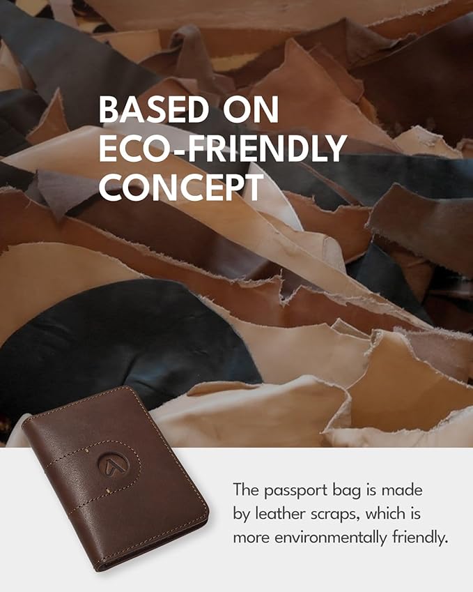 ALLIVE Passport Holder for Travel, Genuine Leather Passport Holder with Airtag Women Men,Travel Must Haves Airport Essentials, Passport Cover Travel Gifts Brown