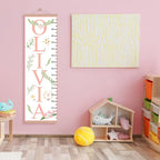 Personalized Kids Height Chart - Canvas Growth Ruler for Boys and Girls - Custom Name Banner with Removable Nursery Wall Decor - Gift for Kid’s Room Decoration