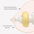 YOHKOH Newborn Glass Baby Bottles with Slow Flow Nipple for 0+ Months, Wide Neck Feeding Bottle, 2.7oz/80ml (Yellow, 2.7oz (Pack of 4))