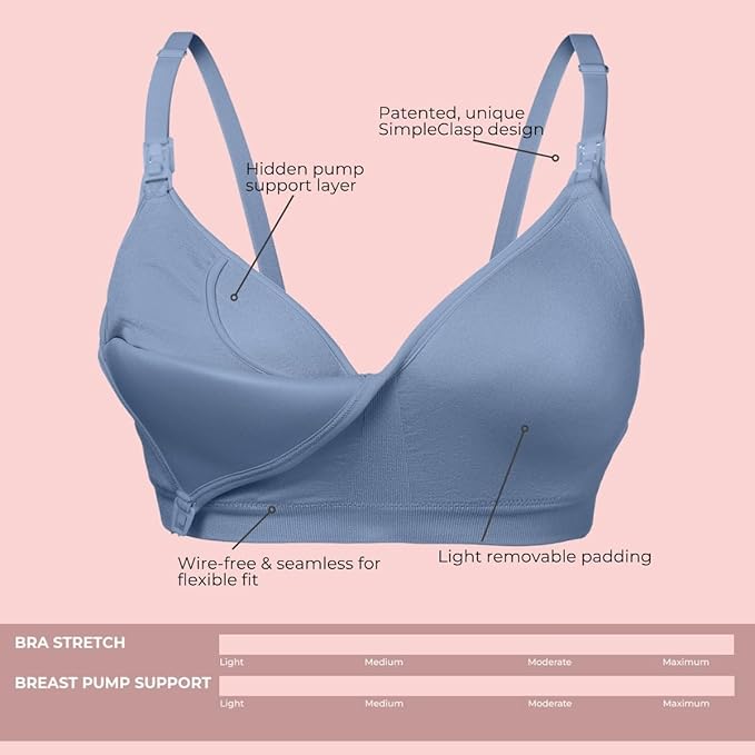 Supermom Hands Free Pumping and Nursing Bra - Hands Free Nursing Bra for Pumping - Breastfeeding Bras for Women