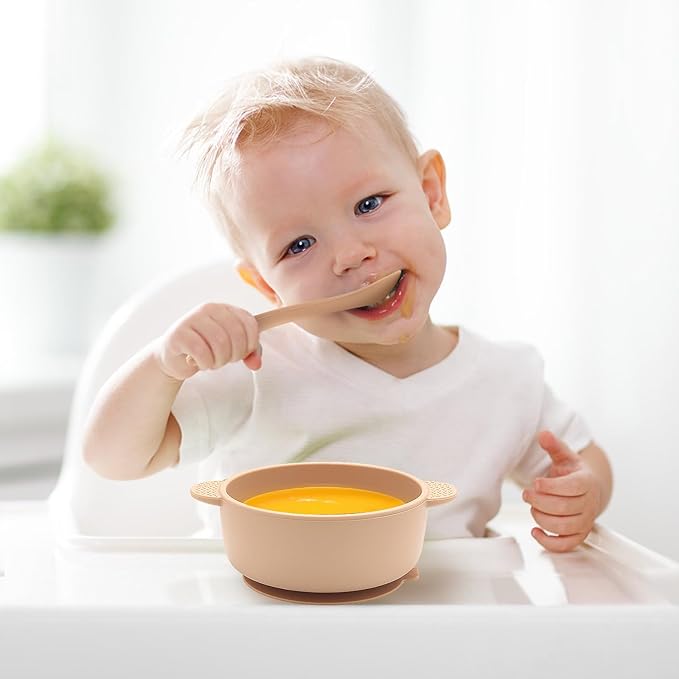Baby Bowls with Suction, 3 Pack Baby Led Weaning Supplies, Soft Silicone Food Bowl for Babies Kids Toddlers, BPA Free, Microwave and Dishwasher Safe, Multicolor