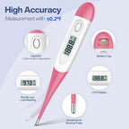Boncare 10 Seconds Oral Thermometer for Adults and Kids - Accurate & Safe Rectal Thermometer for Baby with Fever Alarm, Digital Thermometer (Pink)