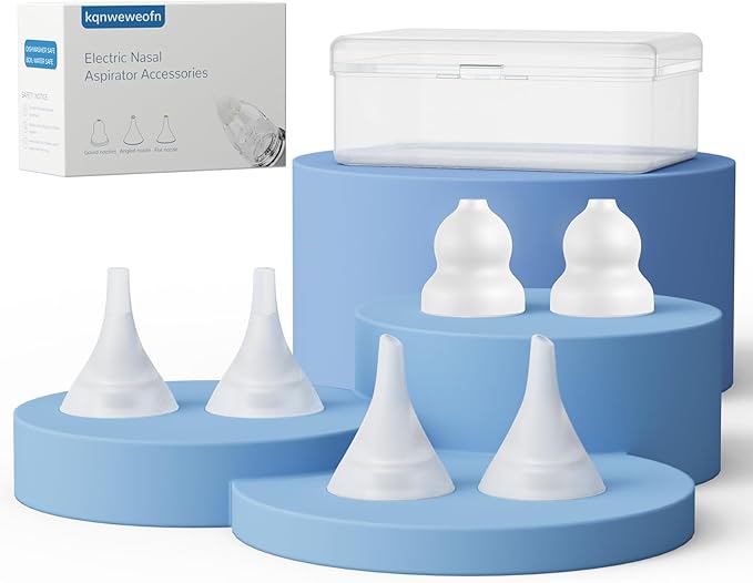 6 Pack Silicone Nasal Aspirator Tips for Babies & Toddlers, Gourd, Funnel & Flat Nozzles, Compatible with GROWNSY, Watolt, LittleTora, HEYVALUE, Cocobela, HailiCare, KIDIRA, TEQIN, X-Bosak
