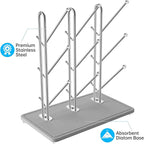 NiHome Diatomaceous Earth Vertical Baby Bottle Drying Rack, Compact Countertop Organizer for Bottles