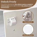 Magnetic Cabinet Locks for Baby Safety, Children Proof Cupboard Drawers Latches, Safe & Easy Install, Multi-Purpose Adhesive No Need for Screws or Tools(6 locks and 1 Key)