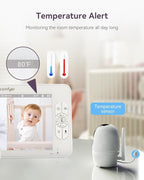 Baby Monitor with Camera and Audio, 7" 720P HD Video Baby Monitor No WiFi, 4000mAh Battery, VOX Mode, Auto Night Vision, Hack Proof, Remote PTZ