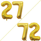 GOER Number 27 Balloons for 27th Birthday Party Decorations,42 Inch Jumbo Foil Helium 72 Balloons for 72nd Birthday Party Decoration (Gold)