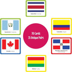 Menique Flags of The Americas Memory Matching Game – Spanish Edition – 70 Cards (35 Pairs) with Flags, Countries & Capitals – Educational Matching Game in Spanish for Kids and Adults