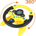 Coherny Simulated Driving Controller Portable Simulated Driving Steering Wheel Copilot Toy Children's Educational Sounding Toy Small Steering Wheel Toy Gift Funny Interactive Driving Wheel with Music