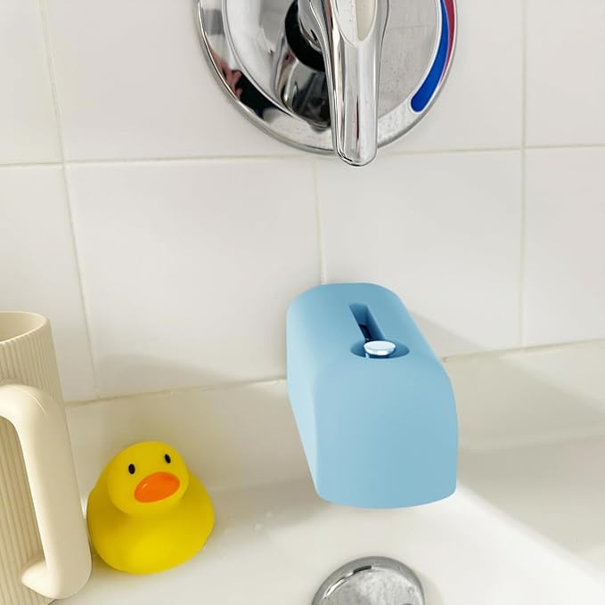 Bathtub Faucet Cover, Soft Silicone Bath Faucet Cover for Kids, Bath Spout Cover for Tub, Faucet Cover for Bathtub Safety, Toddler Bath Tub Spout Protector Cover, Universal Fit (Blue)