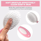 5-Piece Baby Grooming Kit with Multi-Use Storage Pouch - Infant Brush,Rounded Comb,Scissors,Nail Clippers & Emery Board -Essentials for Newborn Care & Travel Pink