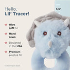 Bearington Collection Bearington Lil' Tracer Plush Stuffed Animal Dinosaur Soft Ring Rattle - 5.5 Inch - Dinosaur Rattle