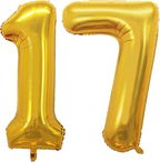 GOER Number 17 Balloons for 17th Birthday Sweet 17 Party Decorations,42 Inch Jumbo Foil Helium 71 Balloons for 71st Birthday Party Decoration (Gold)