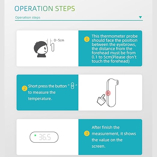 Medical Forehead Digital Thermometer with Backlight Fever Alarm, Accurate for Adults and Kids (Black)