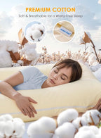 QUEEN ROSE Pregnancy Pillows, Soft Cotton U Shaped Body Pillow for Sleeping, Maternity Pillow for Pregnant Women, Sunlight Yellow