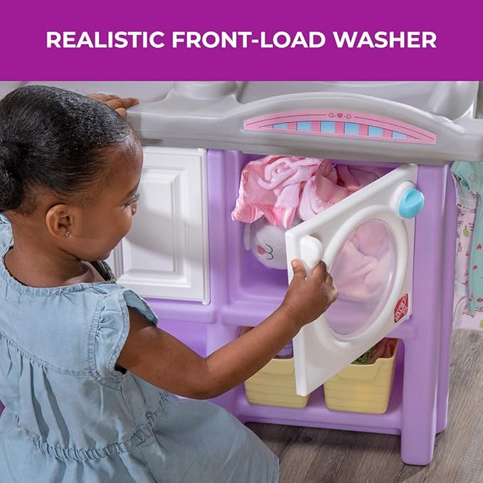 Step2 Love & Care Deluxe Baby Doll Nursery Playset for Kids, Combined Kitchen and Changing Station, Includes Toy Accessories, Easy to Assemble, Toddlers Ages 2 - 6 Years Old, Lavender